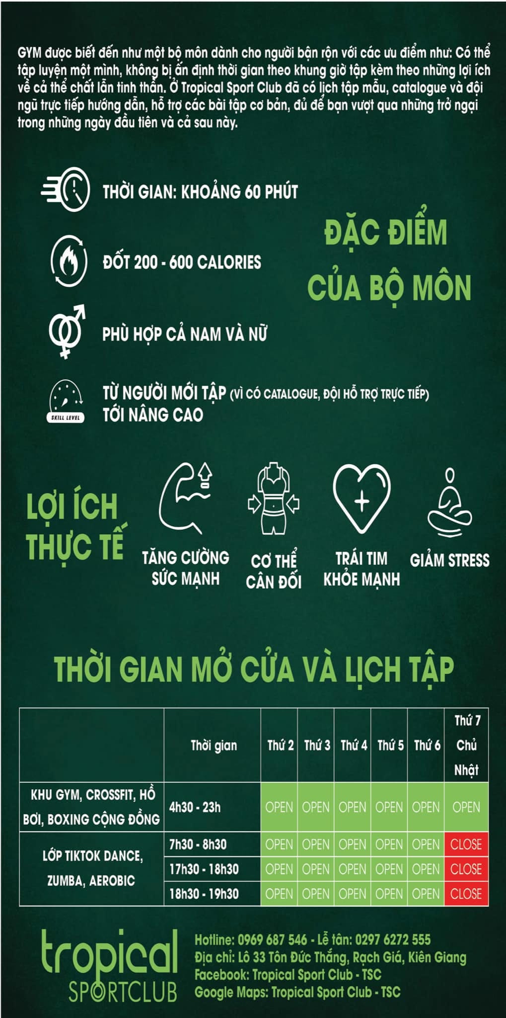 Phòng Gym chất lượng tại Rạch Giá